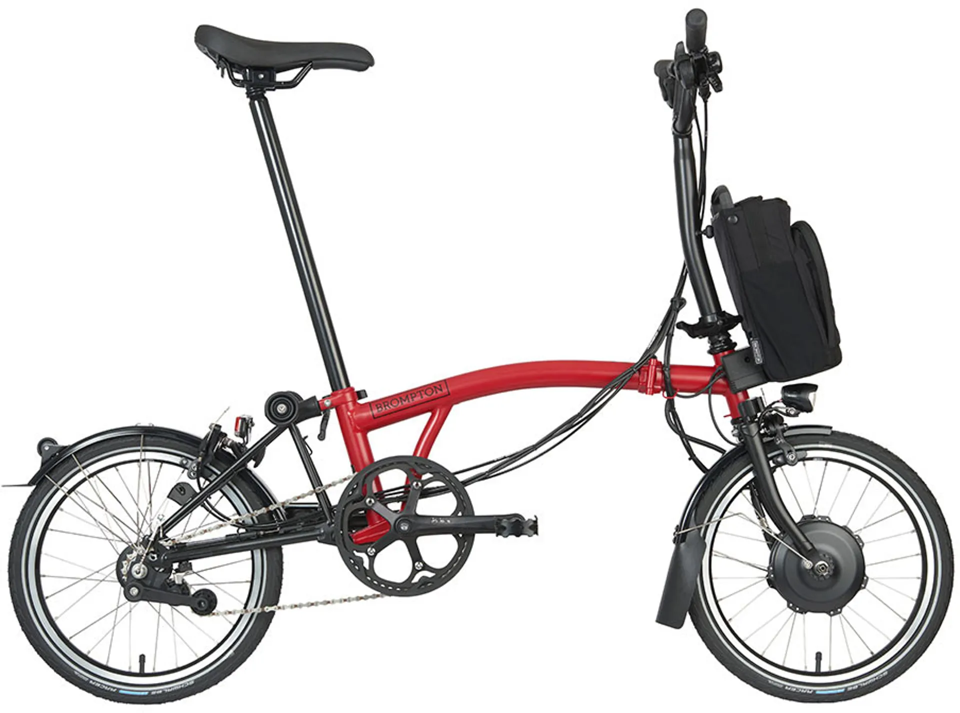 Brompton C Line Explore H6L Electric Folding Bike in House Red