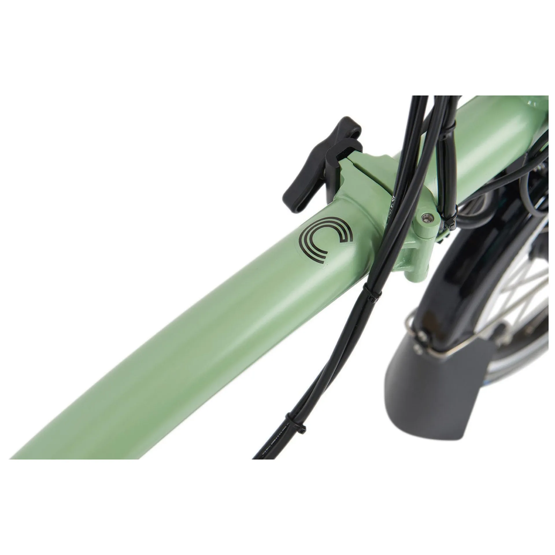 Brompton C Line Explore H6L Electric Folding Bike in Matcha Green