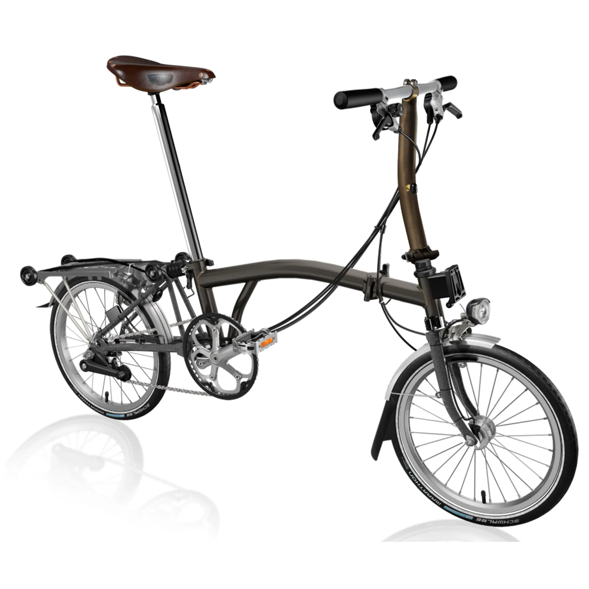Brompton S6R Black Lacquer Folding Bike with additional upgrades