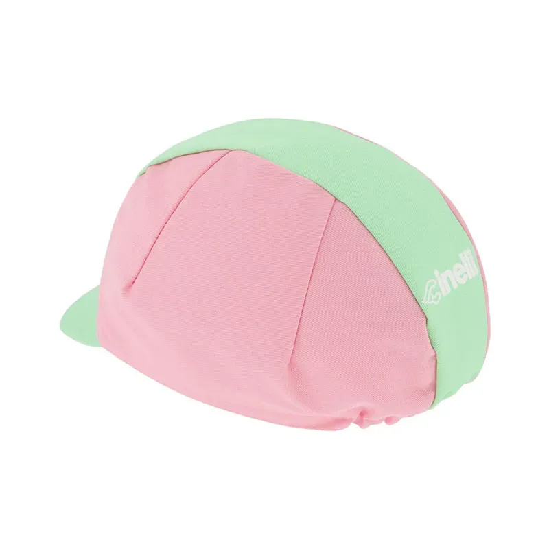 Cinelli Winged Logo Cycling Cap in Pink/Green-1