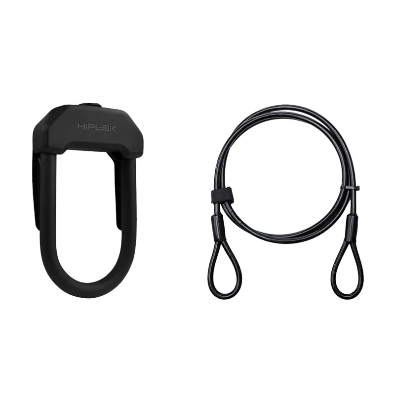 Hiplok DX+ D-Lock w/2m Cable in Black