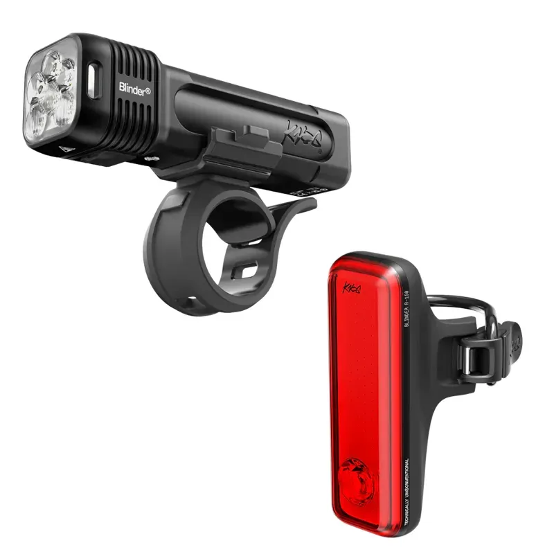 Knog Blinder Pro 1400 and Blinder R-150 Front/Rear Bike Light Set in Black
