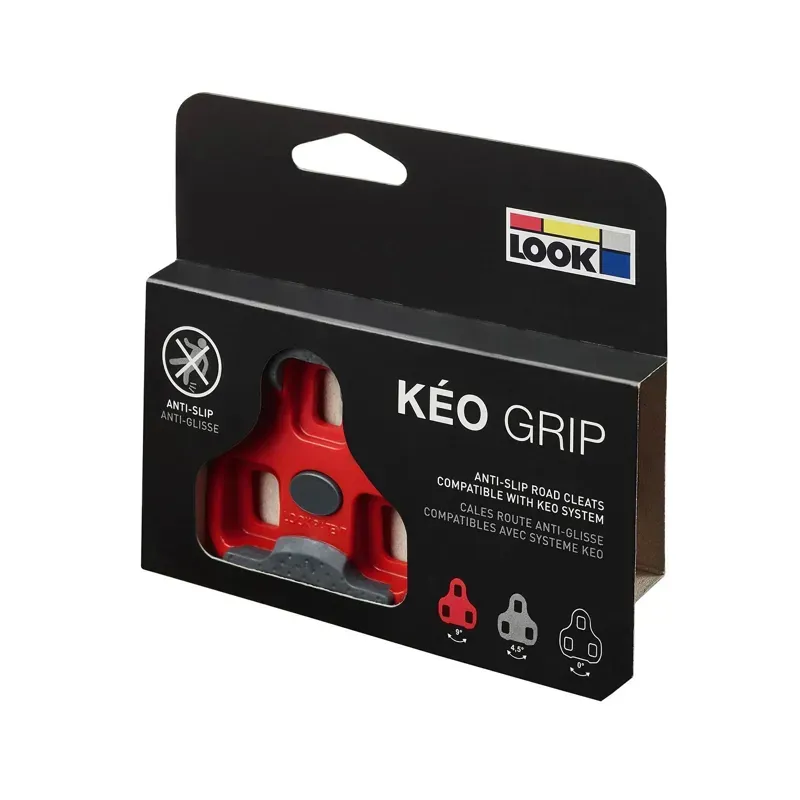 Look Keo Grip 0 Degree Float Cleats in Red-4