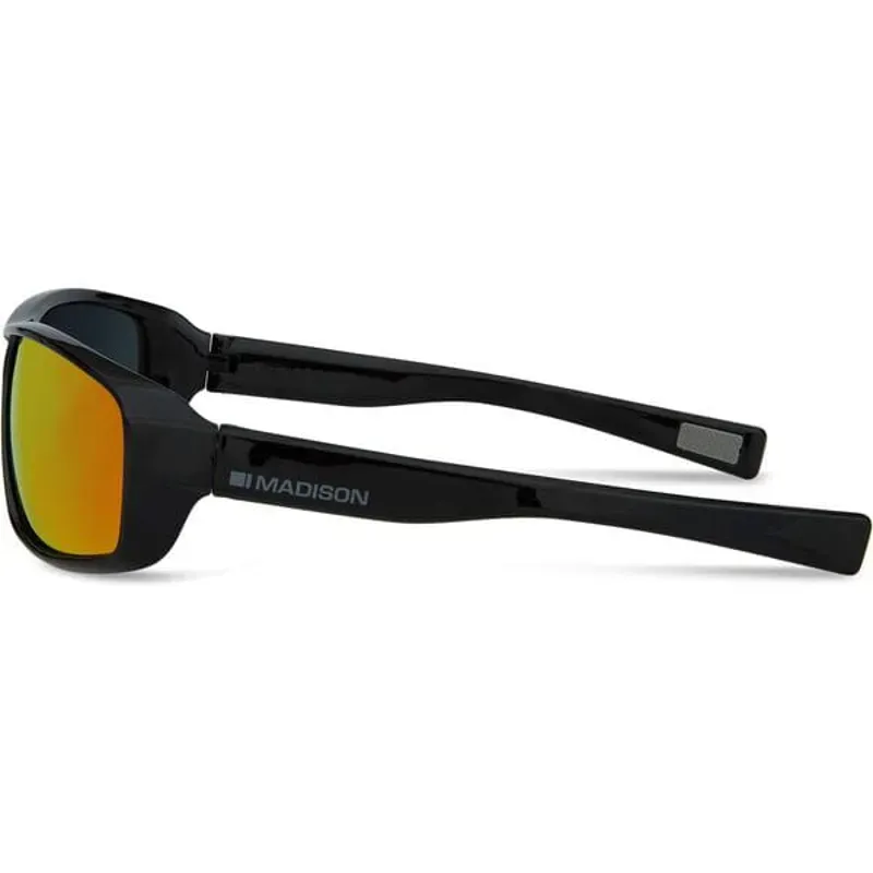 Madison Target Sunglasses - Gloss Black - Fire Mirror Single Lens-1