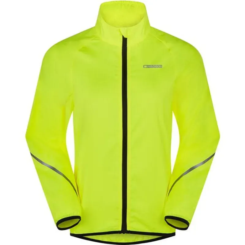 Madison Freewheel Youth Packable Windproof Jacket in Hi-Viz Yellow