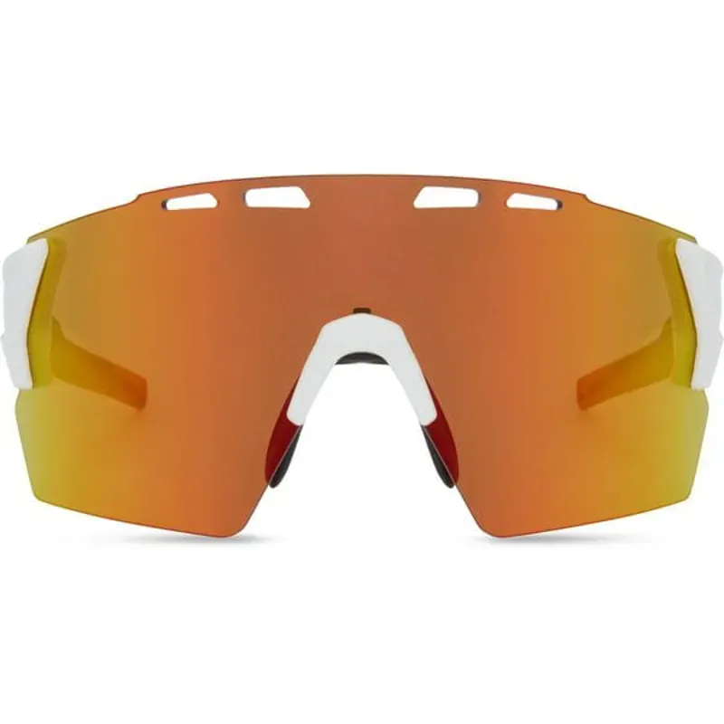 Madison Stealth Sunglasses - White - Fire Mirror / Amber / Clear Lens-3
