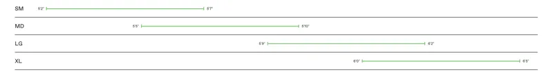 Cannondale Bad Boy sizing chart in feet and inches