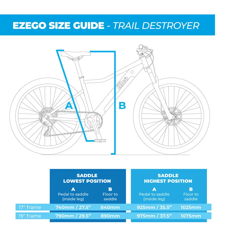 Ezego Trail Destroyer 2 size guide