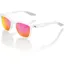 100 Percent Hudson Mirror Purple Lens Sunglasses in White