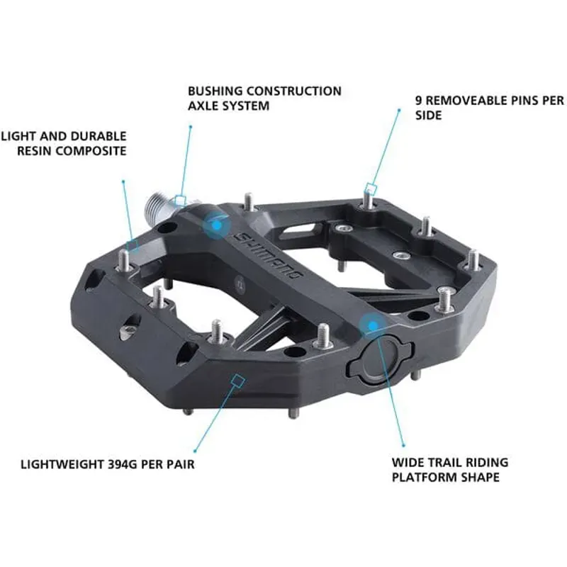 Shimano GR400 Flat Pedal in Black-2