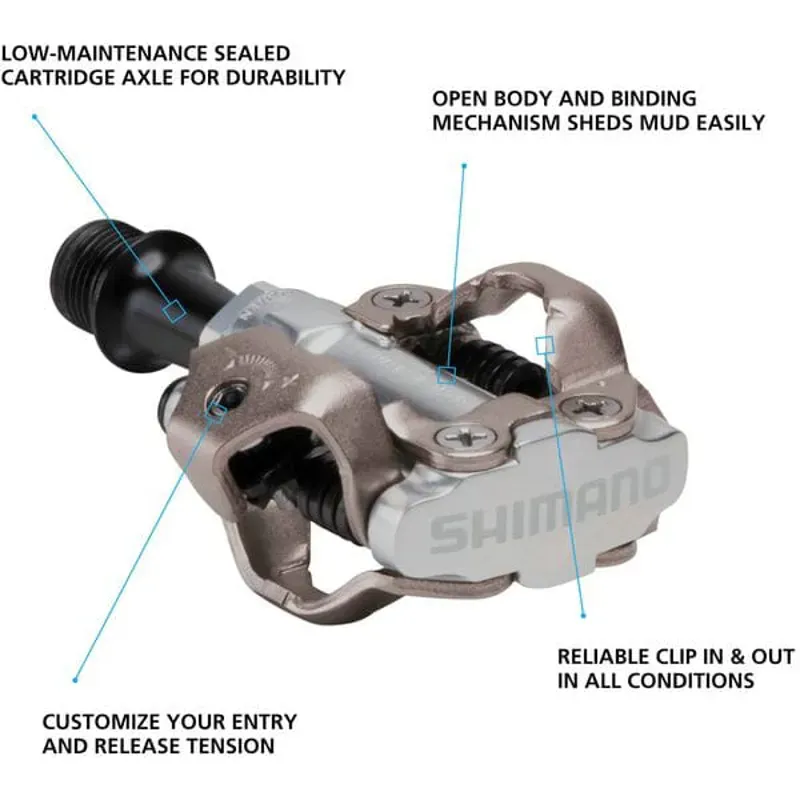 Shimano SPD M540 Double Sided Entry MTB Clipless Pedal in Silver-1