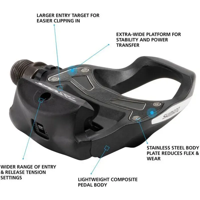 Shimano PD-R550 SPD SL Road Pedals, Resin Composite, Black-1
