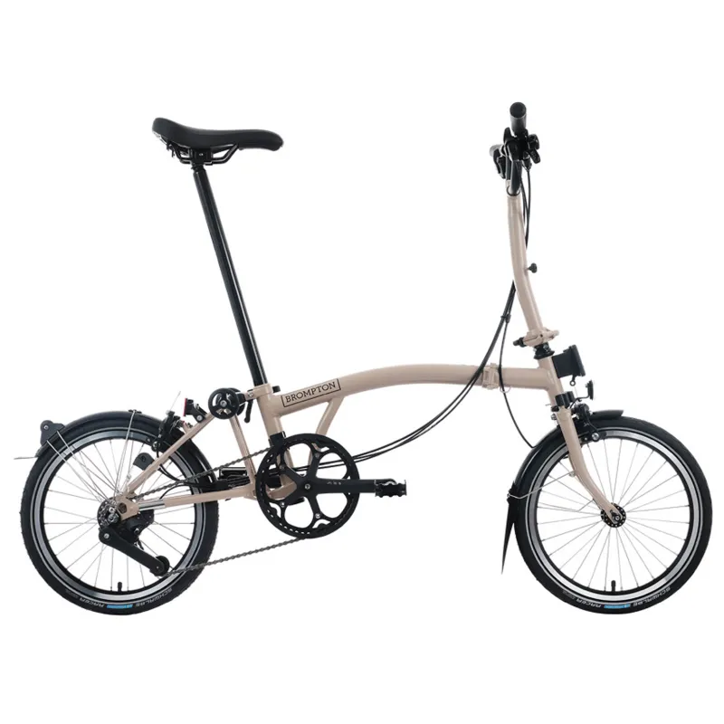 Brompton C Line 12 speed Folding Bike in Dune Sand-1