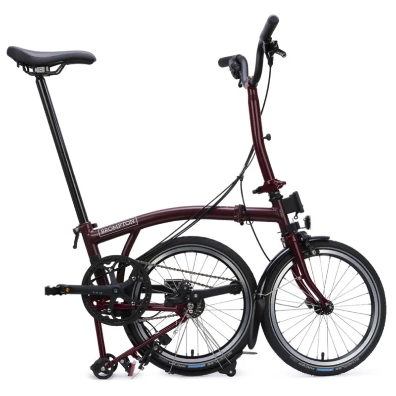 Brompton C Line 12 speed Folding Bike in Red Plum-7