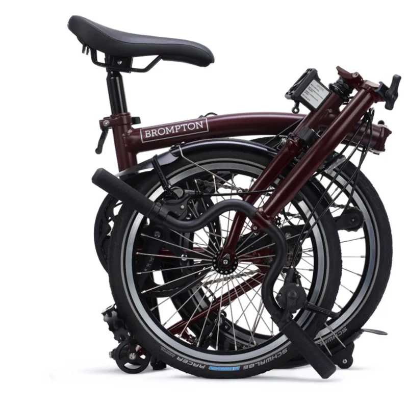Brompton C Line 12 speed Folding Bike in Red Plum-8