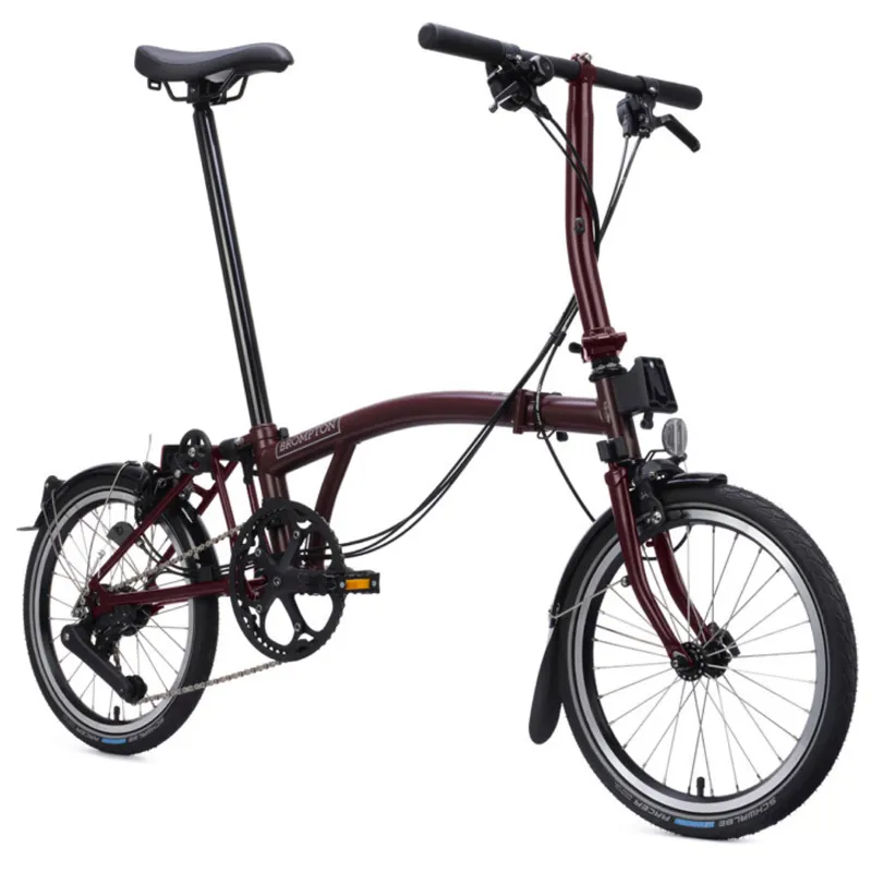Brompton C Line 12 speed Folding Bike in Red Plum-5