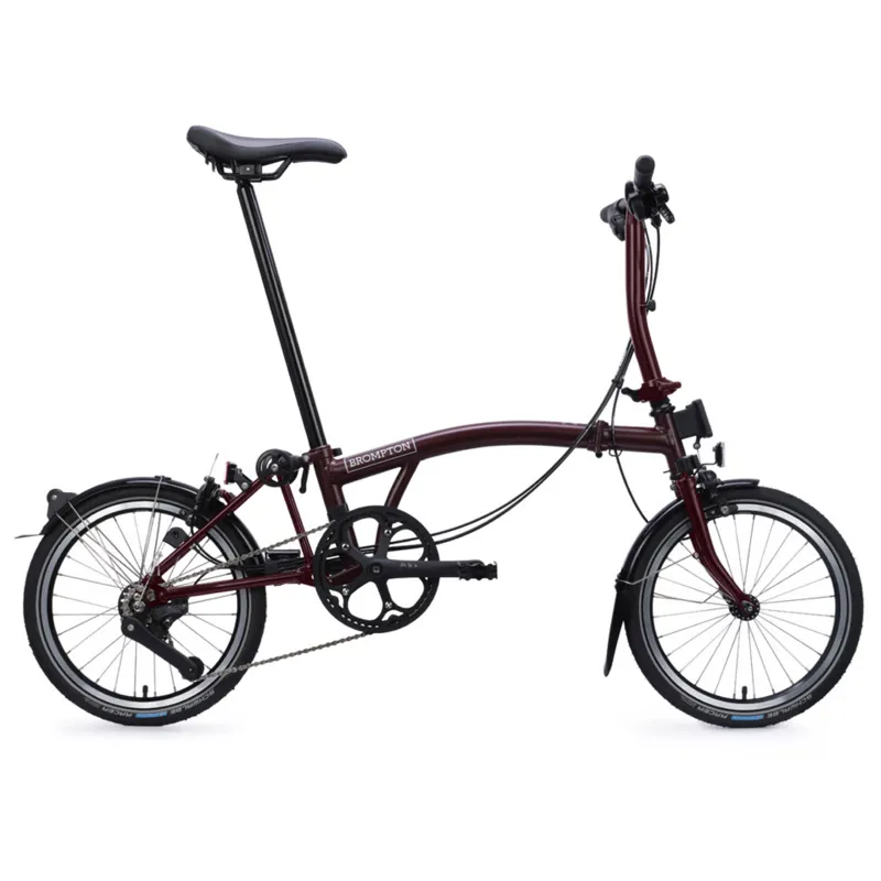 Brompton C Line 12 speed Folding Bike in Red Plum-2