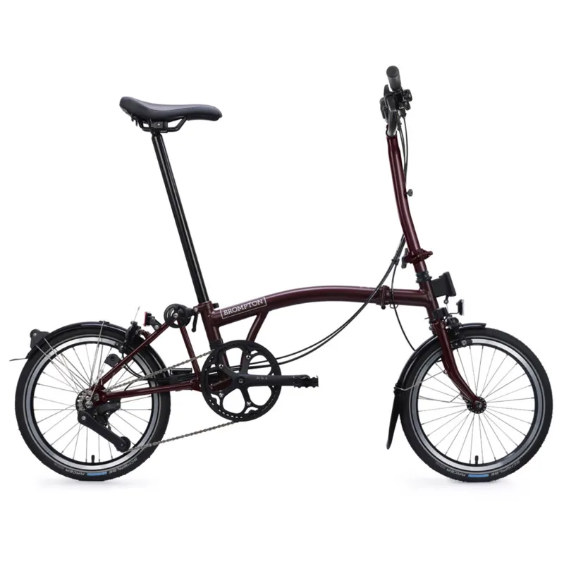 Brompton C Line 12 speed Folding Bike in Red Plum