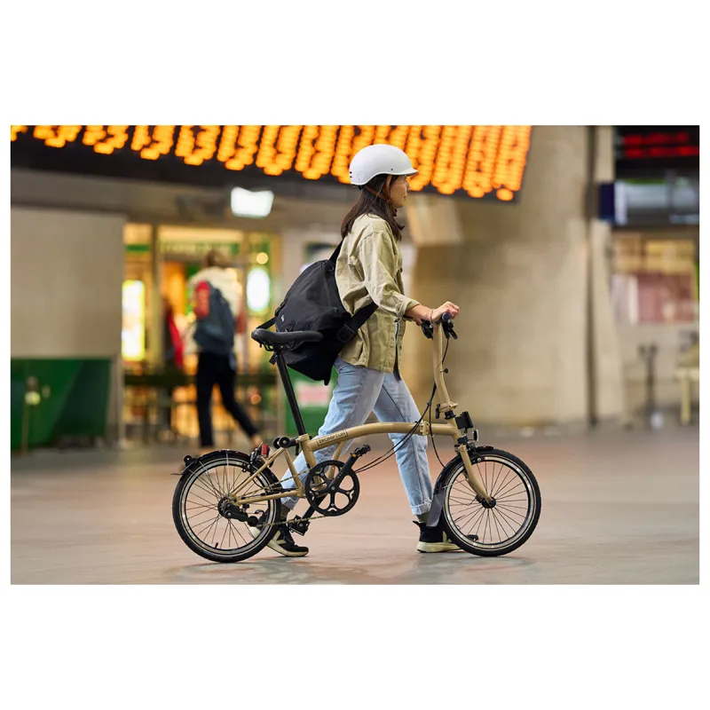 Brompton C Line 4 speed Folding Bike in Dune Sand-13