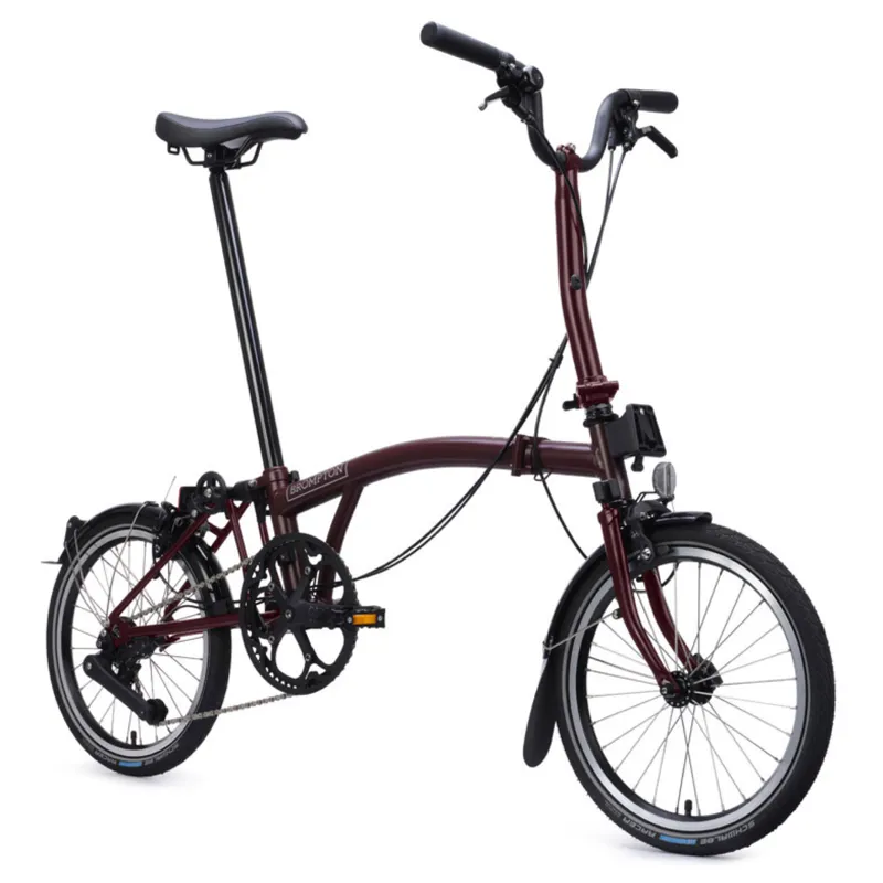 Brompton C Line 4 speed Folding Bike in Red Plum-5