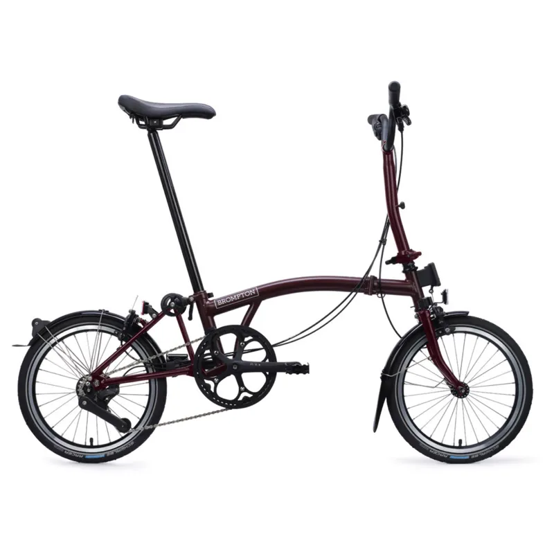 Brompton C Line 4 speed Folding Bike in Red Plum-1