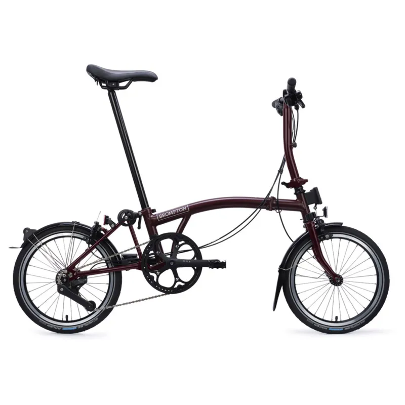 Brompton C Line 4 speed Folding Bike in Red Plum-2