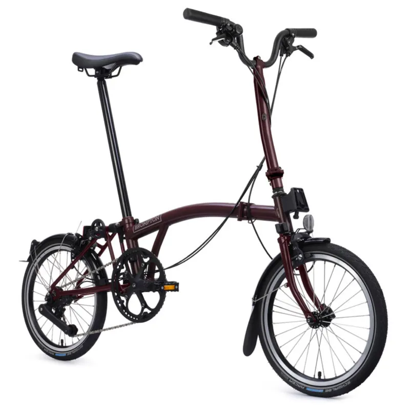 Brompton C Line 4 speed Folding Bike in Red Plum-4