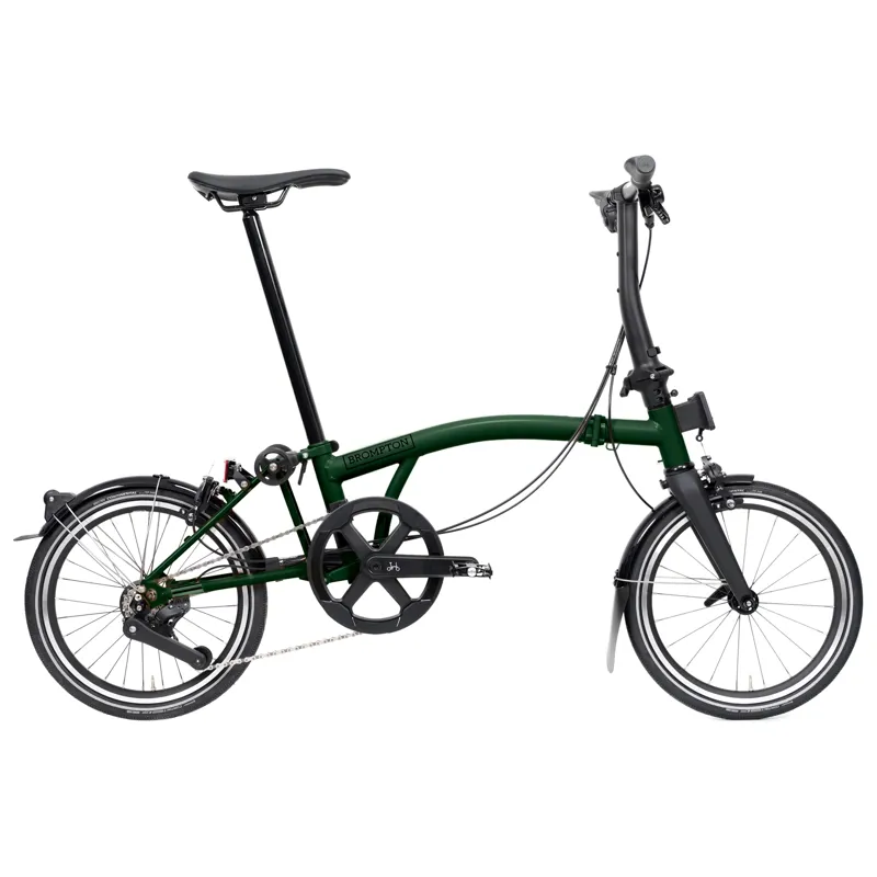 Brompton P-Line 4-speed folding bike in Racing Green-2