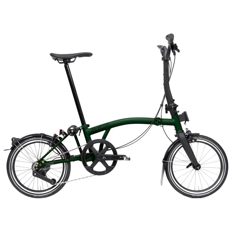 Brompton P-Line 4-speed folding bike in Racing Green-1