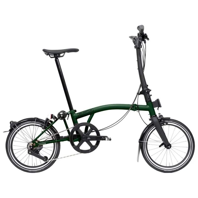 Brompton P-Line 4-speed folding bike in Racing Green