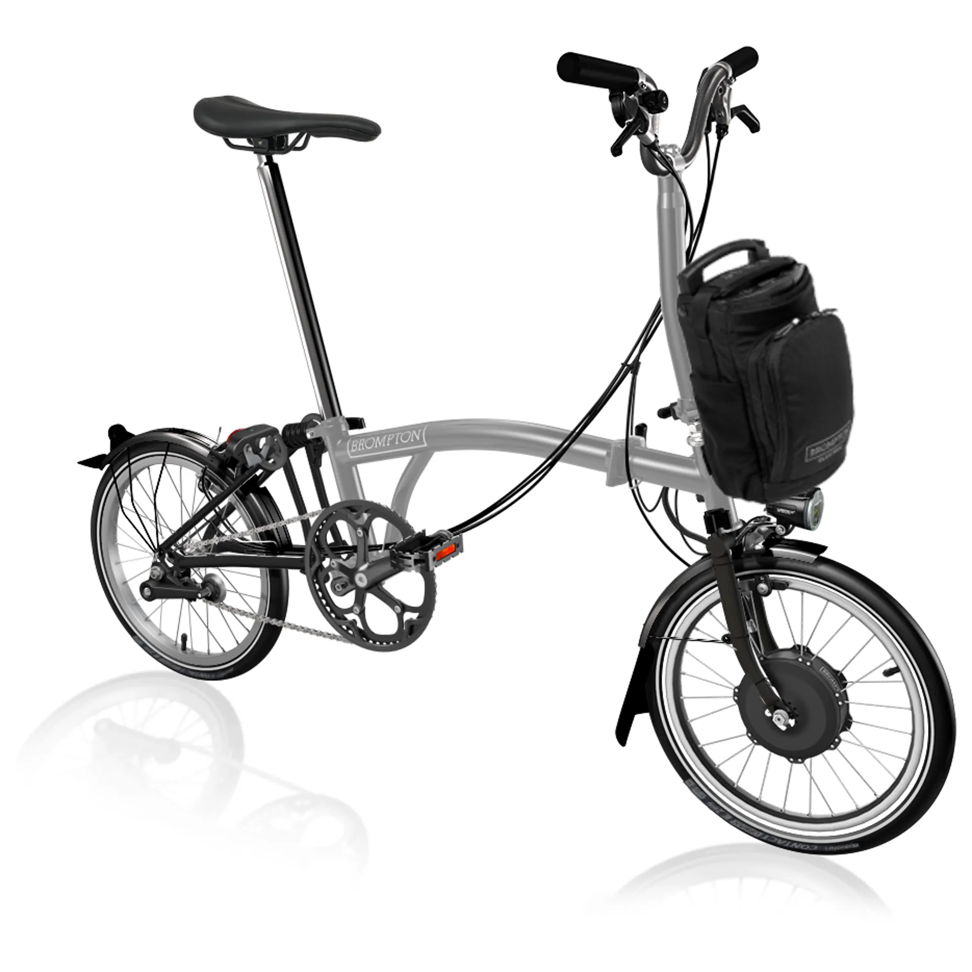 Brompton P-Line Electric Mid Bar 4 Speed M4L Storm Grey Metallic