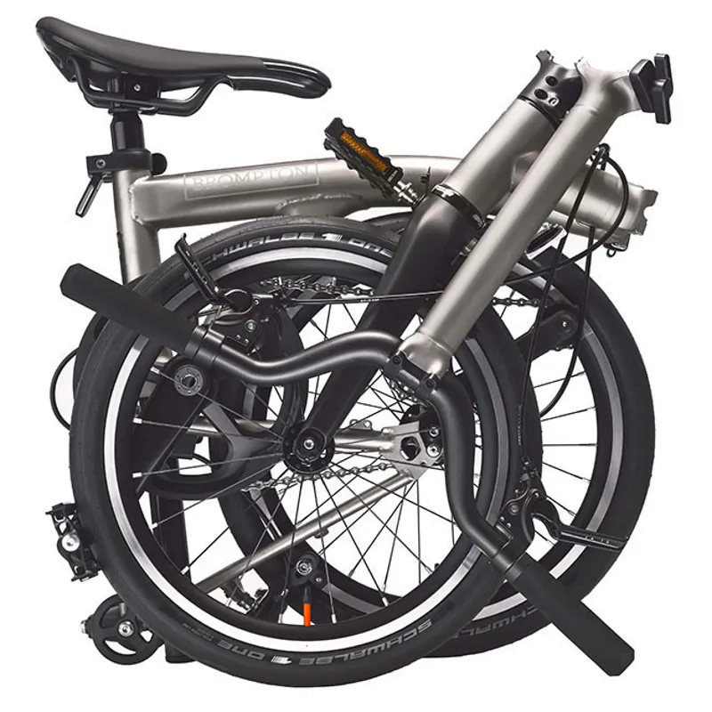 Brompton T-Line Mid Bar Urban 1 Speed S1L Titanium Folding Bike-4