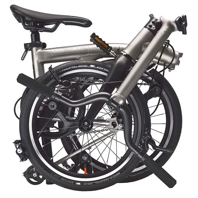 Brompton T Line Mid Bar Urban 4 Speed M4L Titanium Folding Bike