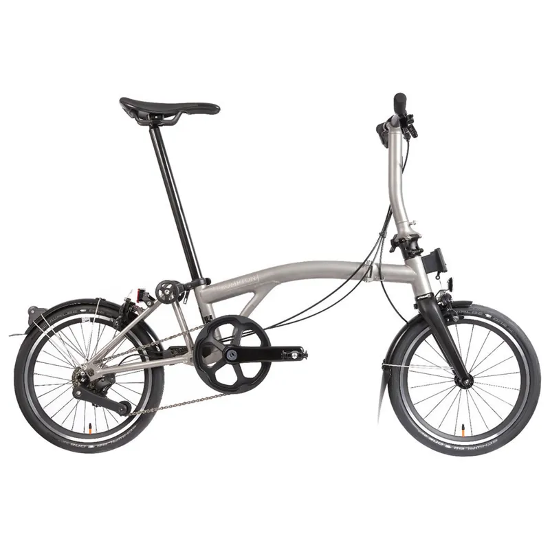 Brompton T-Line Mid Bar Urban 1 Speed S1L Titanium Folding Bike-1