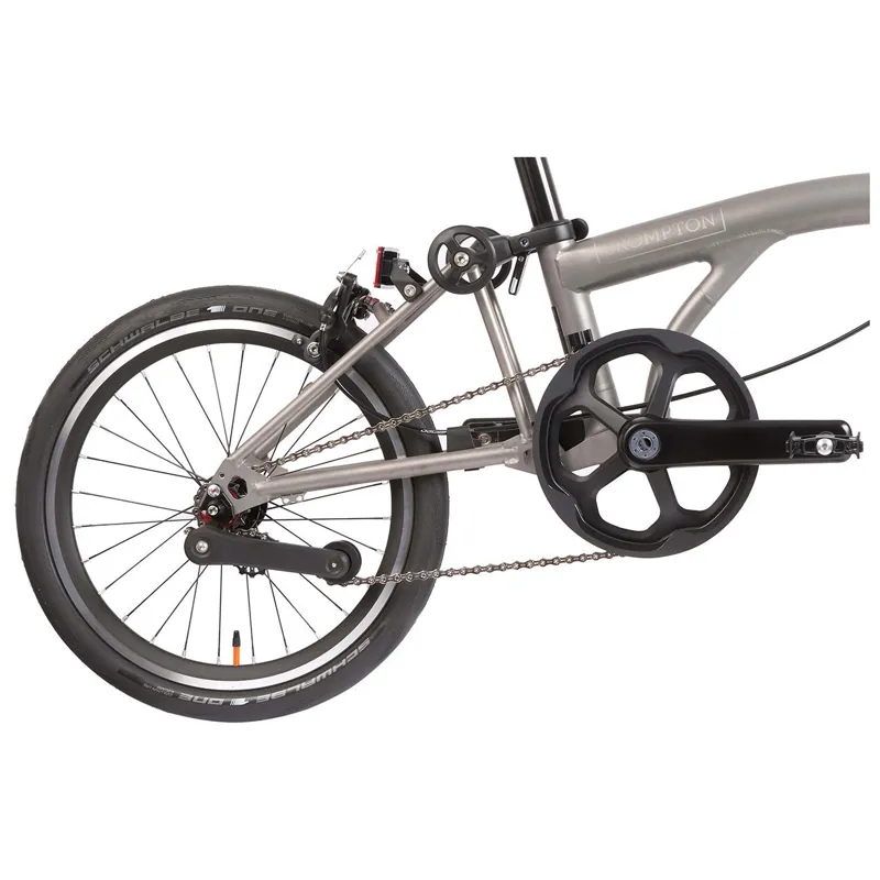 Brompton T Line Mid Bar Urban 4 Speed M4L Titanium Folding Bike