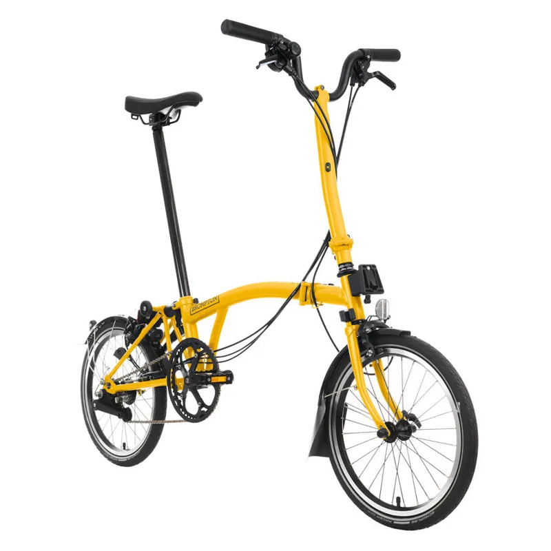 Brompton C-Line Urban High Bar 2 Speed H2L in BumbleBee Yellow
