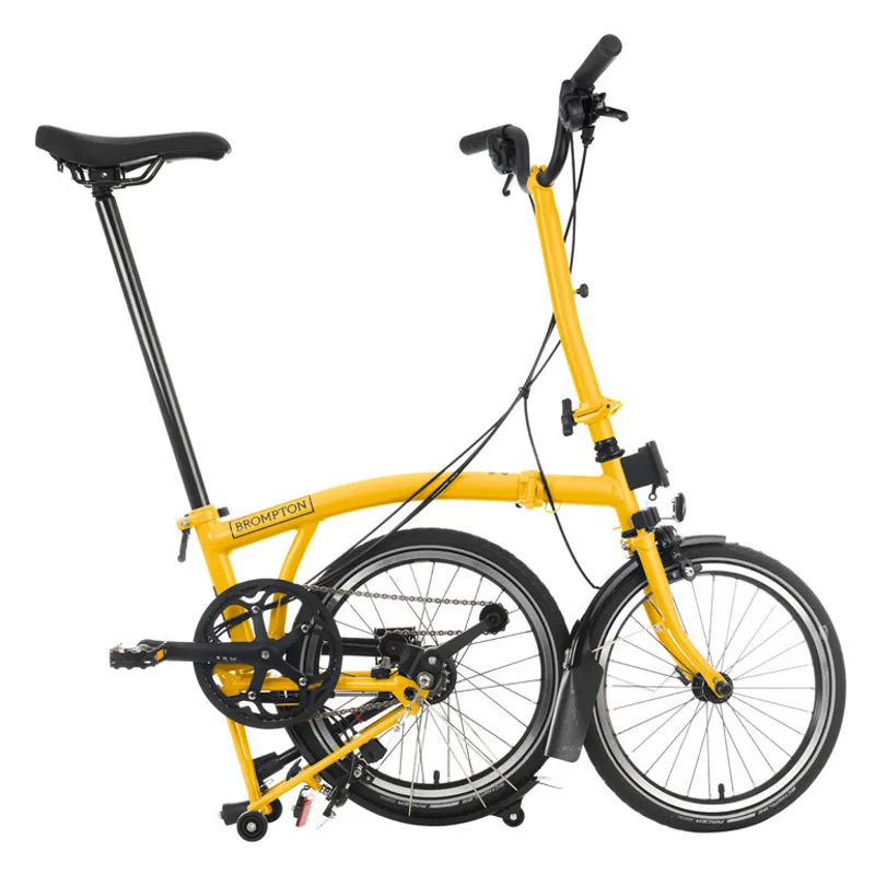 Brompton C-Line Urban High Bar 2 Speed H2L in BumbleBee Yellow-2