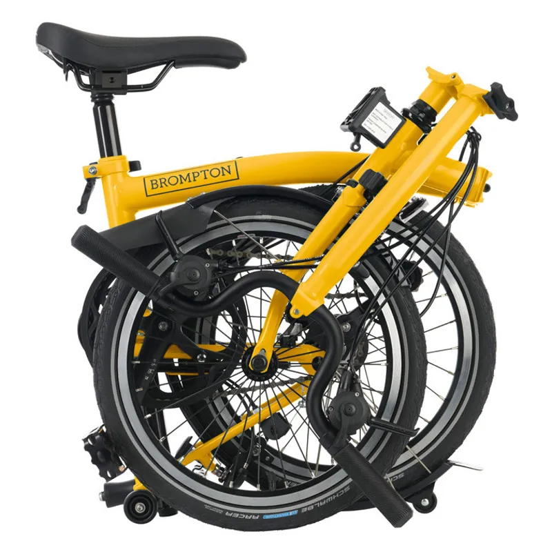 Brompton C-Line Urban High Bar 2 Speed H2L in BumbleBee Yellow-3