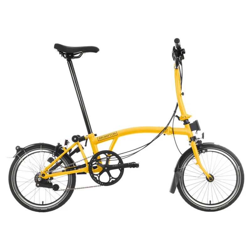 Brompton C-Line Explore 6 Speed M6L with Mid Bar in BumbleBee Yellow-1