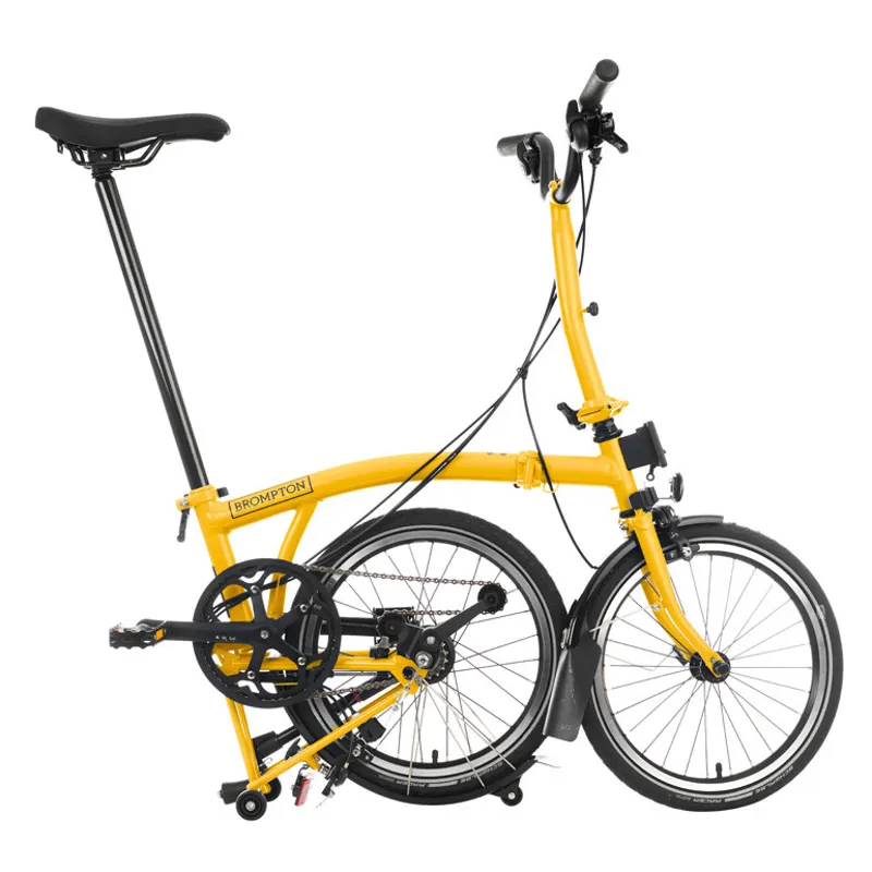 Brompton C-Line Explore 6 Speed M6L with Mid Bar in BumbleBee Yellow-2