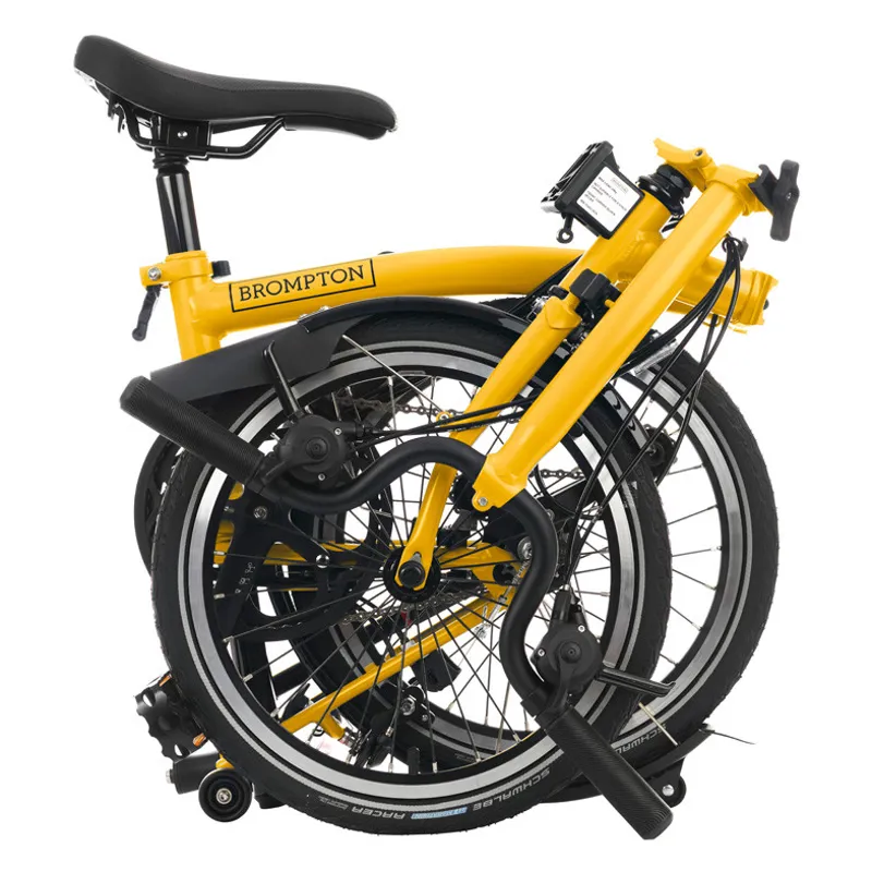 Brompton C-Line Explore 6 Speed M6L with Mid Bar in BumbleBee Yellow-3