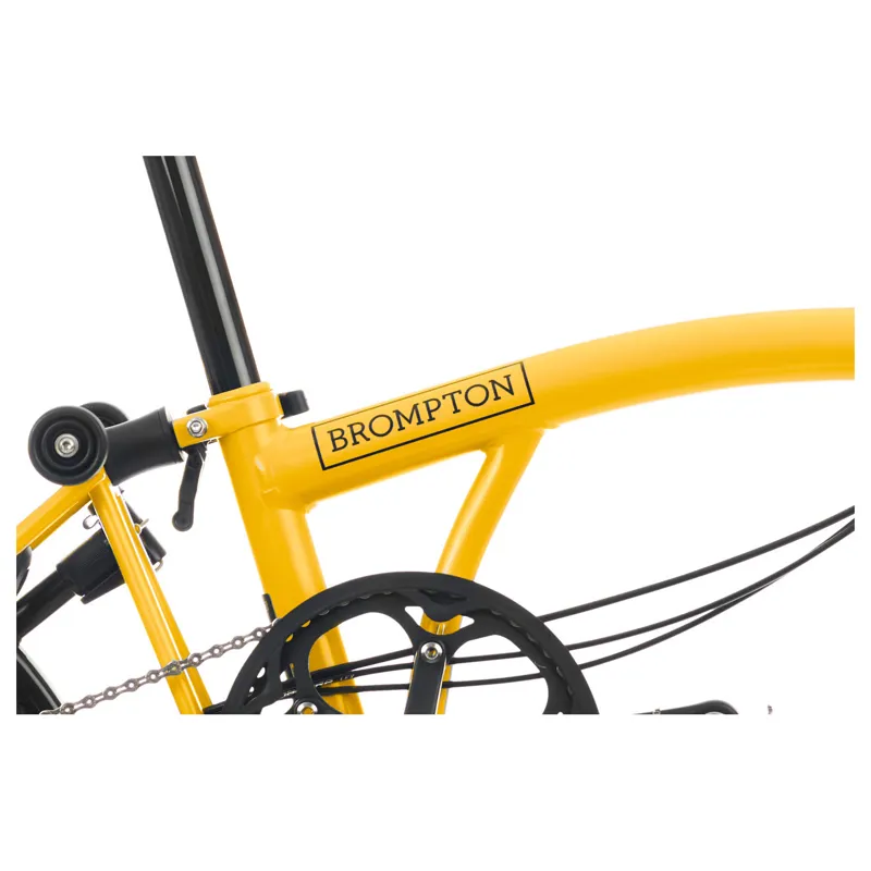 Brompton C-Line Explore 6 Speed M6L with Mid Bar in BumbleBee Yellow-6