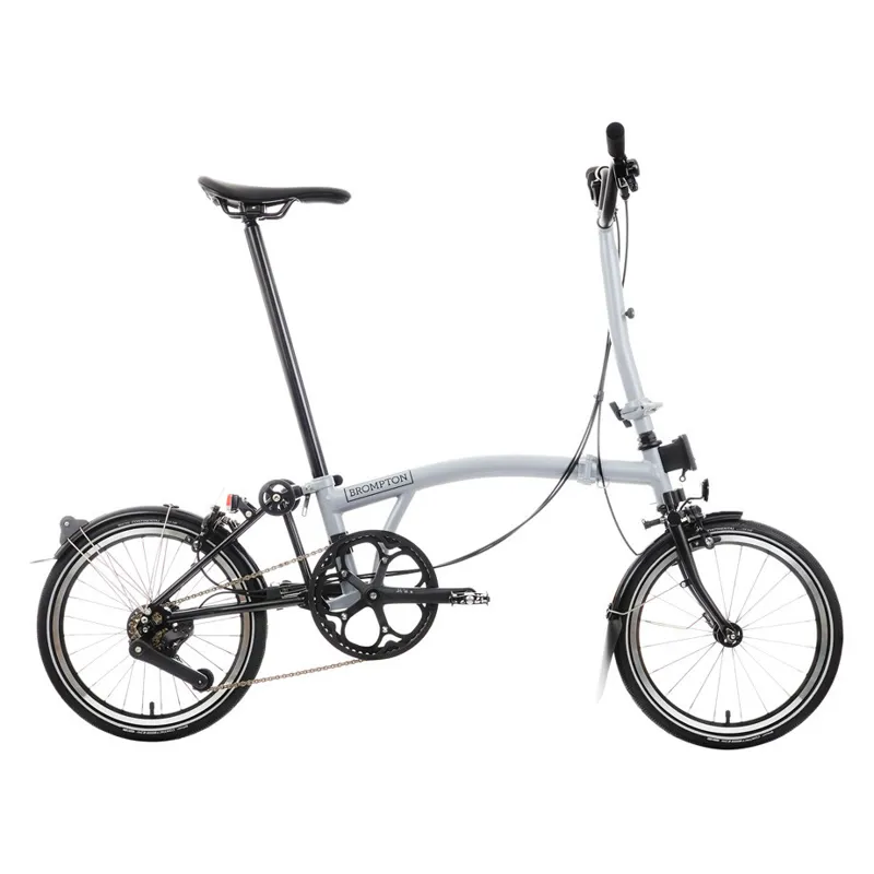 Brompton P Line 12 speed Folding Bike in Lunar Ice
