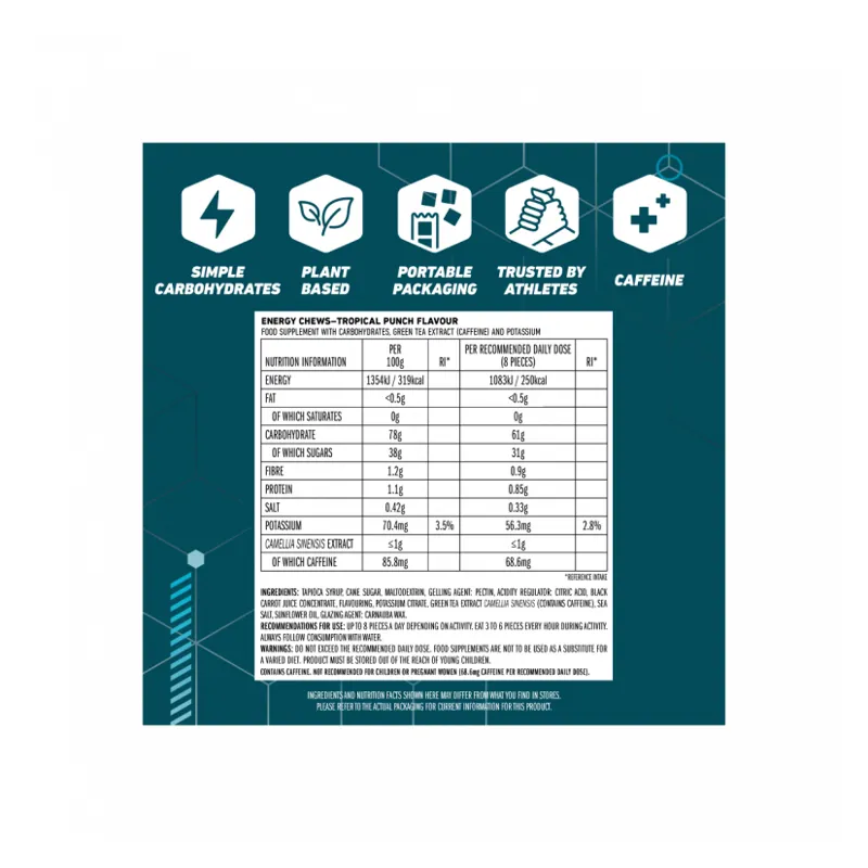Clif Bloks Tropical Punch Flavour Energy Chews with Caffeine-3