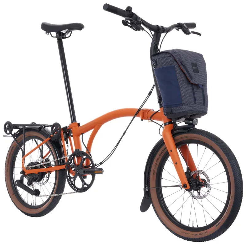 Brompton G-Line Electric with Schwalbe G-One Tyres in Adventure Orange-1