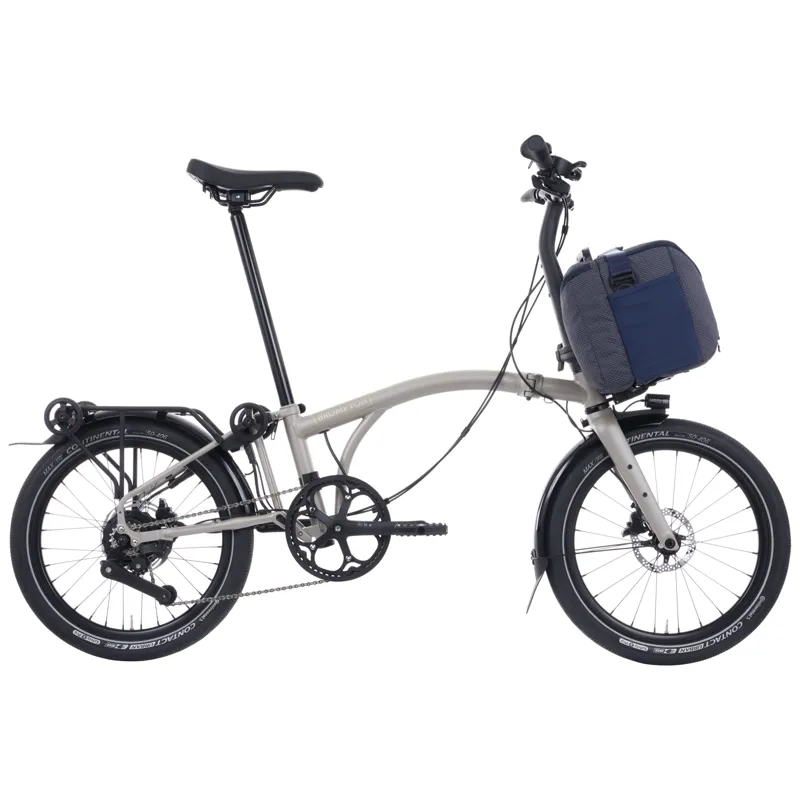 Brompton G-Line Electric with Continental Contact Tyre Traildust White-6