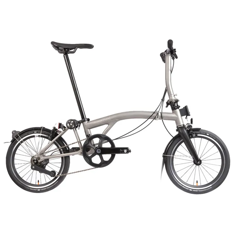 Brompton T-Line 4 speed in Blasted Titanium