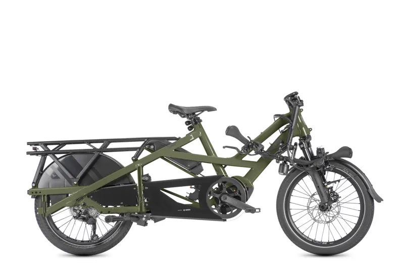 Tern GSD P10 Gen3 Electric Family Cargo Bike in P10 Olive Green-1