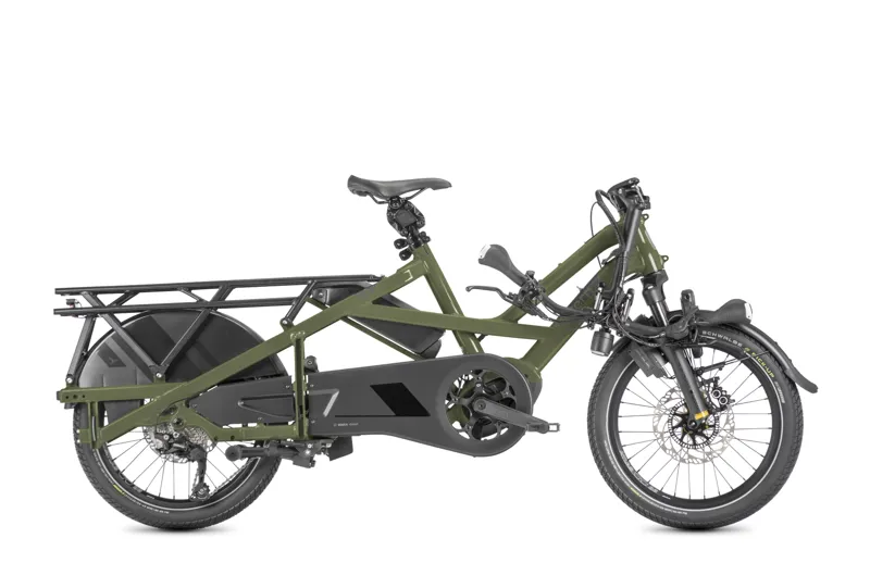 Tern GSD S10 Gen3 Electric Family Cargo Bike in Olive Green-1