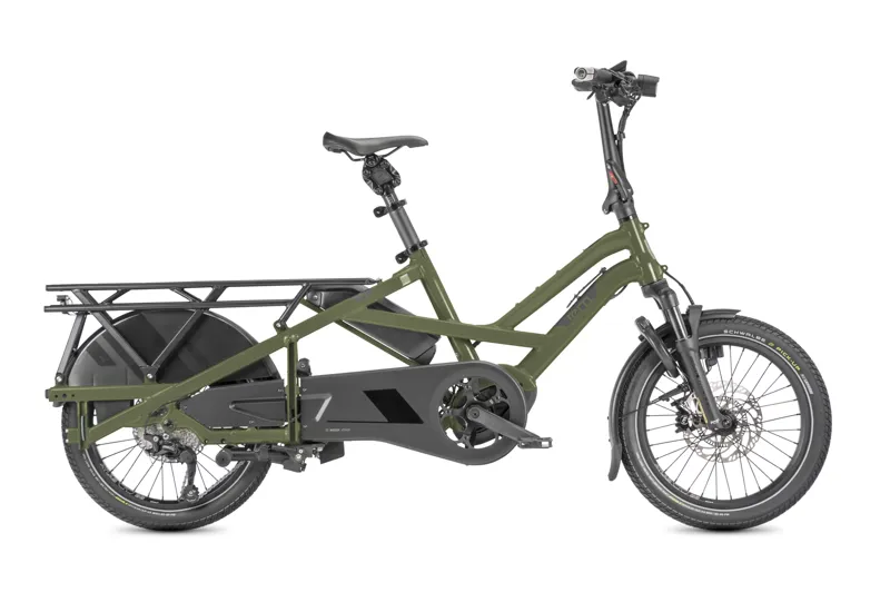 Tern GSD S10 Gen3 Electric Family Cargo Bike in Olive Green